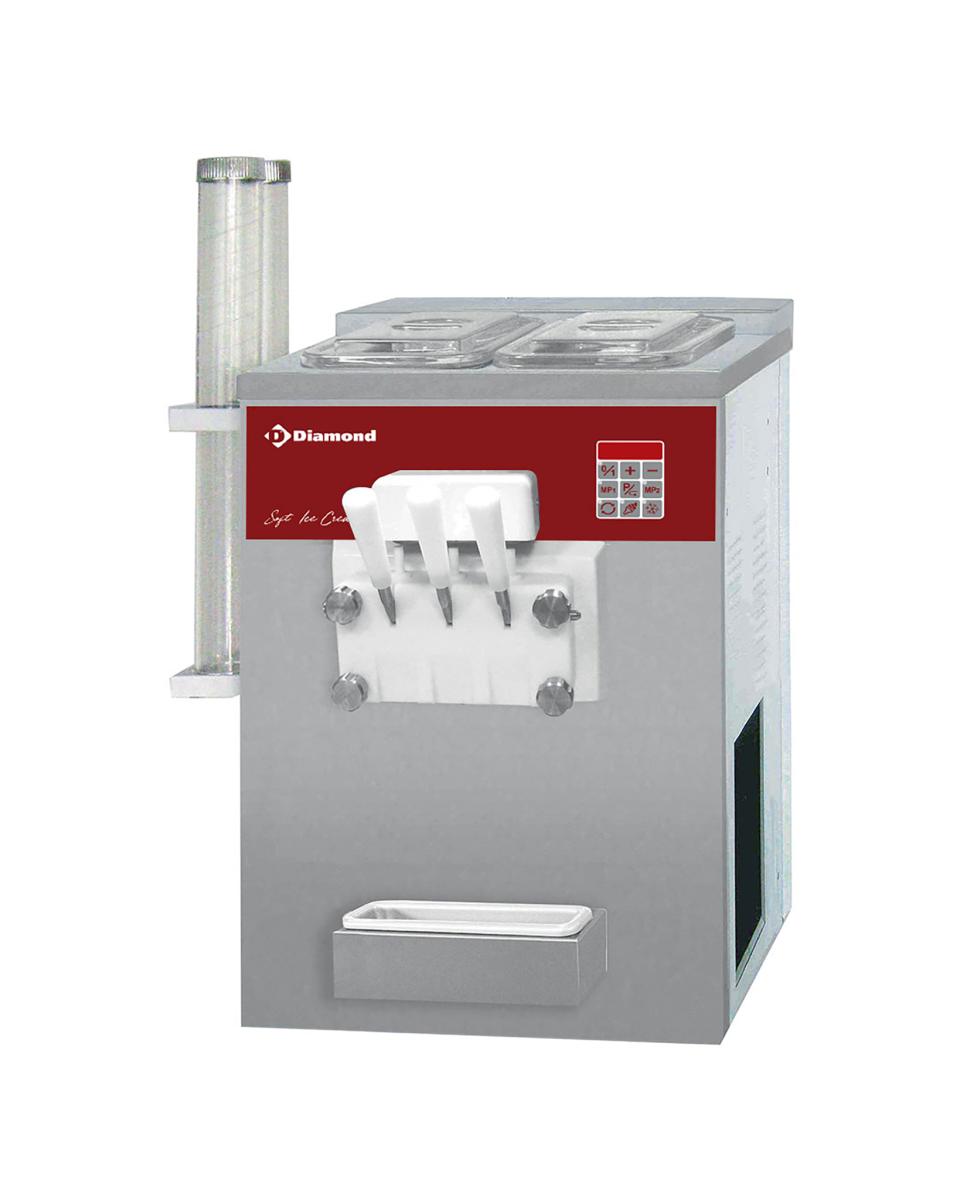 Softeismaschine - 2 Geschmacksrichtungen - 15 kg/h - 400V - Luftkondensator - Diamond - DST/2-15AP