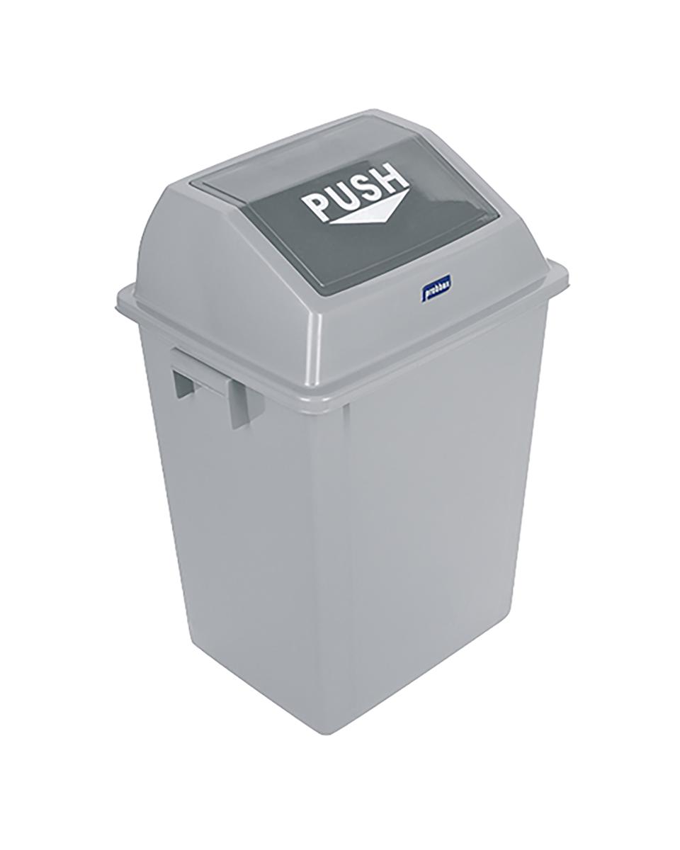 Abfallbehälter – H 61 x 45 x 37 cm – 3 kg – Polypropylen – Grau – 40 Liter – 650002