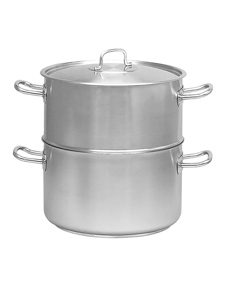 Dampfgarpfanne - H 19 CM - 6,95 KG - Ø32 CM - Edelstahl 18/10 - 15 Liter - Standard - Pujadas - 720221