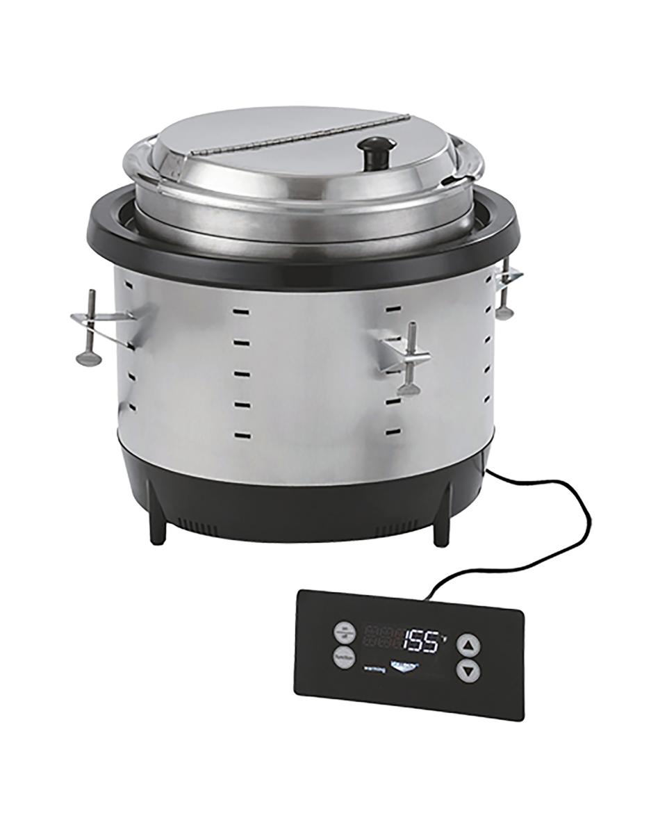 Suppenkessel - H 31,3 CM - 6,71 KG - Ø35,3 CM - 220 - 240 V - 800 W - 10,4 Liter - Klappdeckel - Pujadas - 721115