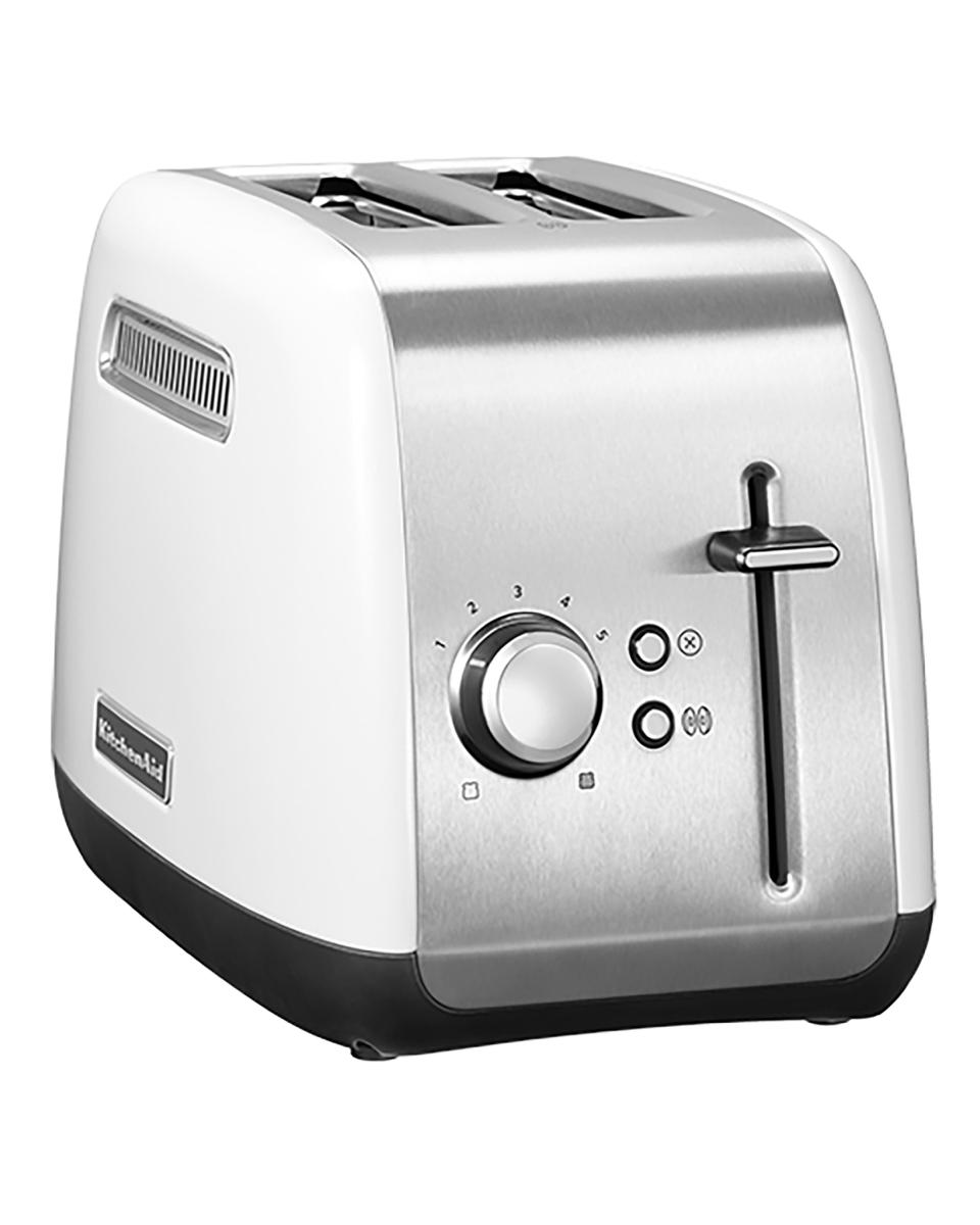 Toaster – H 21 x 28,6 x 18,4 cm – 1,8 kg – 220–240 V – 1100 W – Edelstahl – Weiß – KitchenAid – 521091