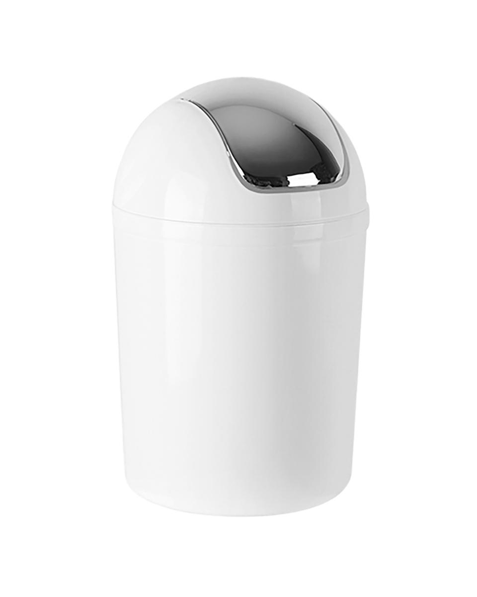 Abfallbehälter - H 30,6 CM - 0,259 KG - Ø19,2 CM - Polypropylen - Weiß - 5 Liter - 650007