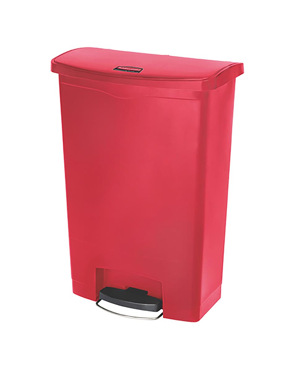 Tretabfallbehälter – H 82,6 x 57 x 35,3 cm – 6,8 kg – Polyethylen – Rot – 90 Liter – Rubbermaid – RM1065