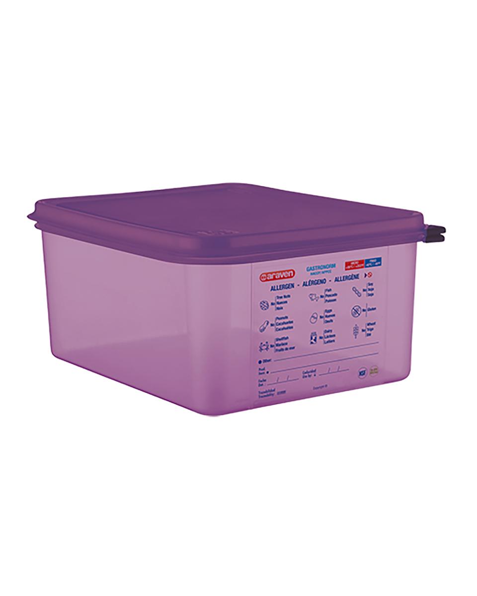Lebensmittelbox - 1/2 GN - 10 Liter - H 15 x 32,5 x 26,5 CM - Polypropylen - Lila - -40°C / +95°C - Luftdicht verschließbar - Araven - 962122