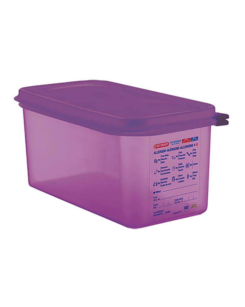 Lebensmittelbox - 1/3 GN - 6 Liter - H 15 x 32,5 x 17,6 CM - Polypropylen - Lila - -40°C / +95°C - Luftdicht verschließbar - Araven - 962132