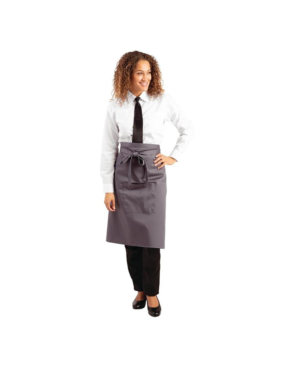 Schürze - Unisex - Grau - 100 x 70 cm - Polyester/Baumwolle - Whites Chefs Clothing - B158