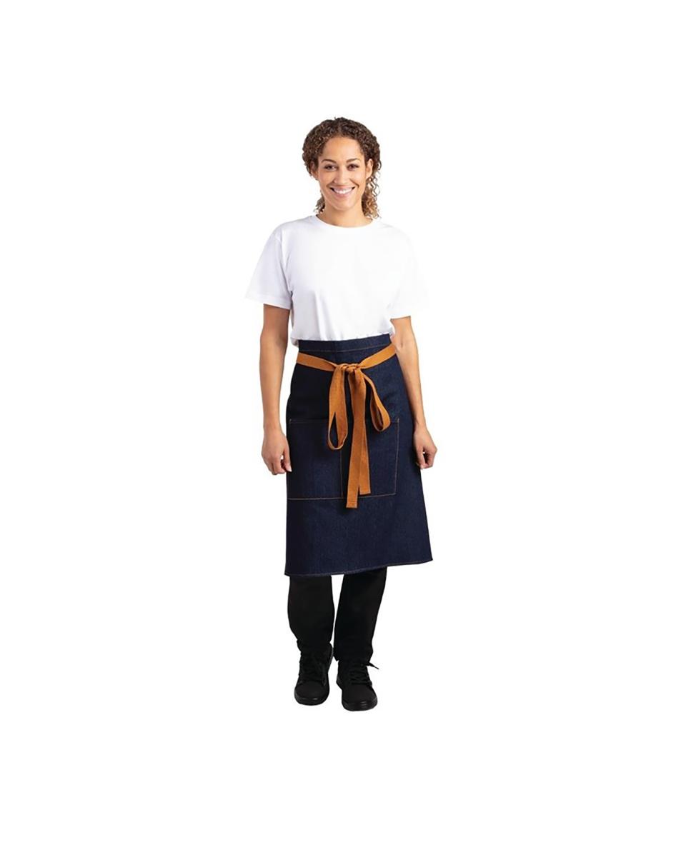 Schürze - Unisex - Blau - 100 x 90 cm - Polyester/Baumwolle - Whites Chefs Clothing - BB464
