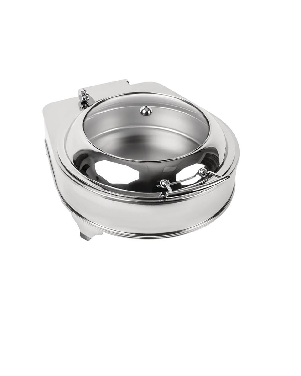 Chafing Dish - 6 Liter - H 24 x 42,5 x 49 cm - Edelstahl/Glas - Olympia - CB729