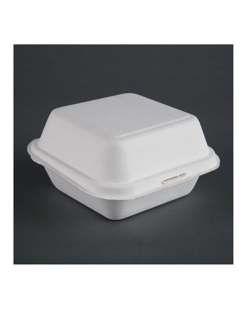 Einweg-Burgerboxen - 500 Stück - H 8,4 x 15 x 15,3 cm - Bagasse - Fiesta Green - DW247