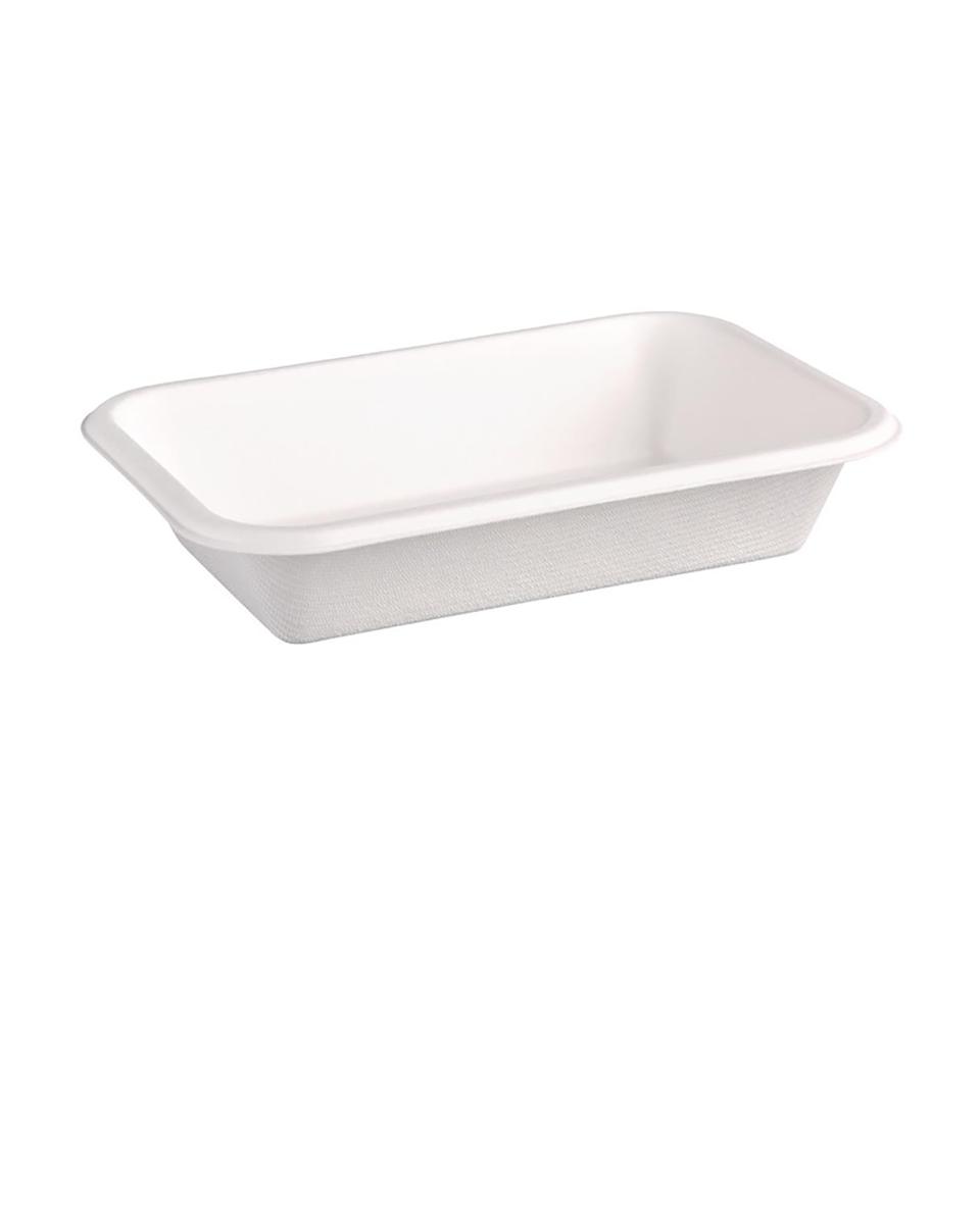 Einweg-Menüschale - 50 Stück - H 3,5 x 18 x 12 cm - Bagasse - Fiesta Green - DW347