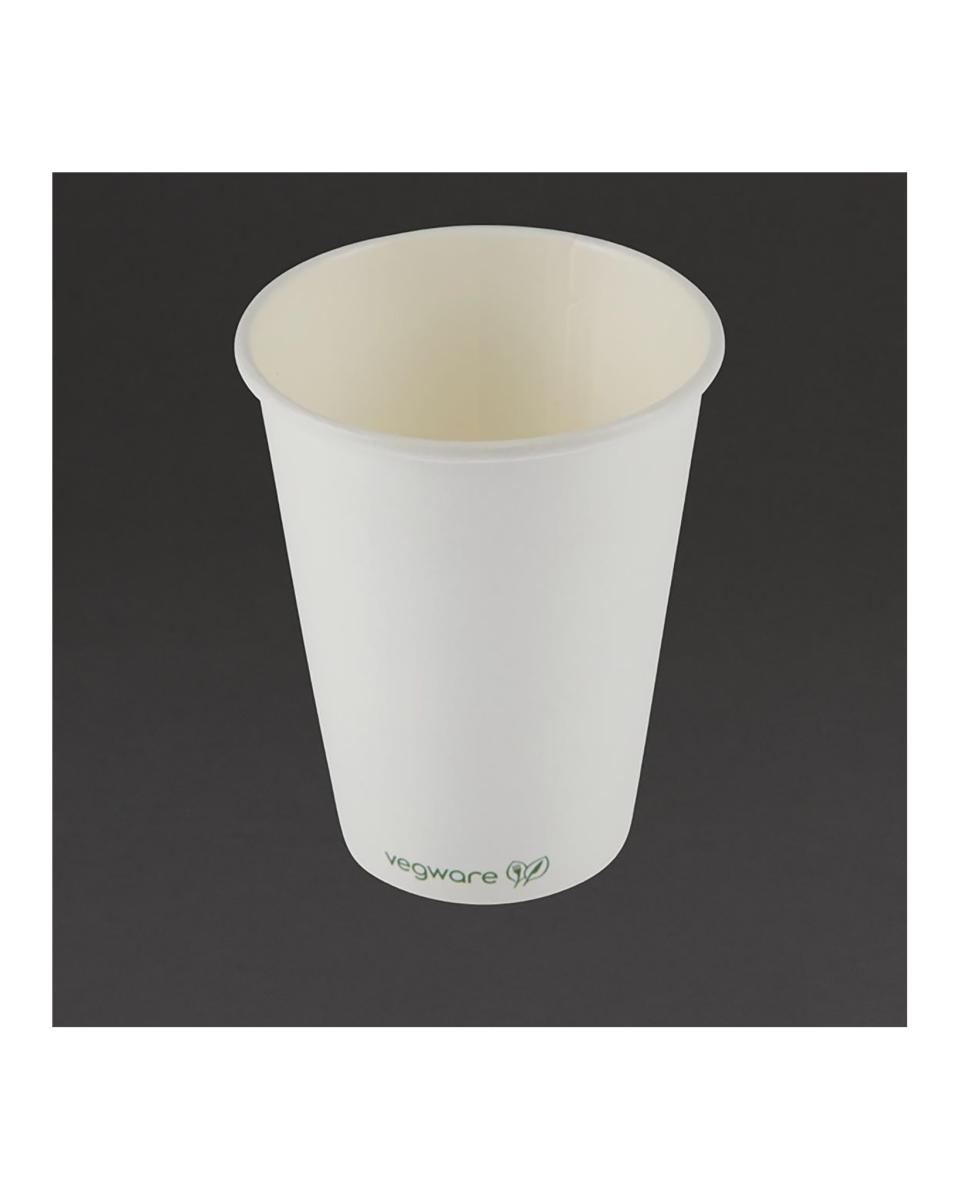 Einweg-Kaffeebecher - 0,34 Liter - 1000 Stück - Weiß - Ø 8,9 x H 10,8 cm - Papier/Pla - Vegware - DW623