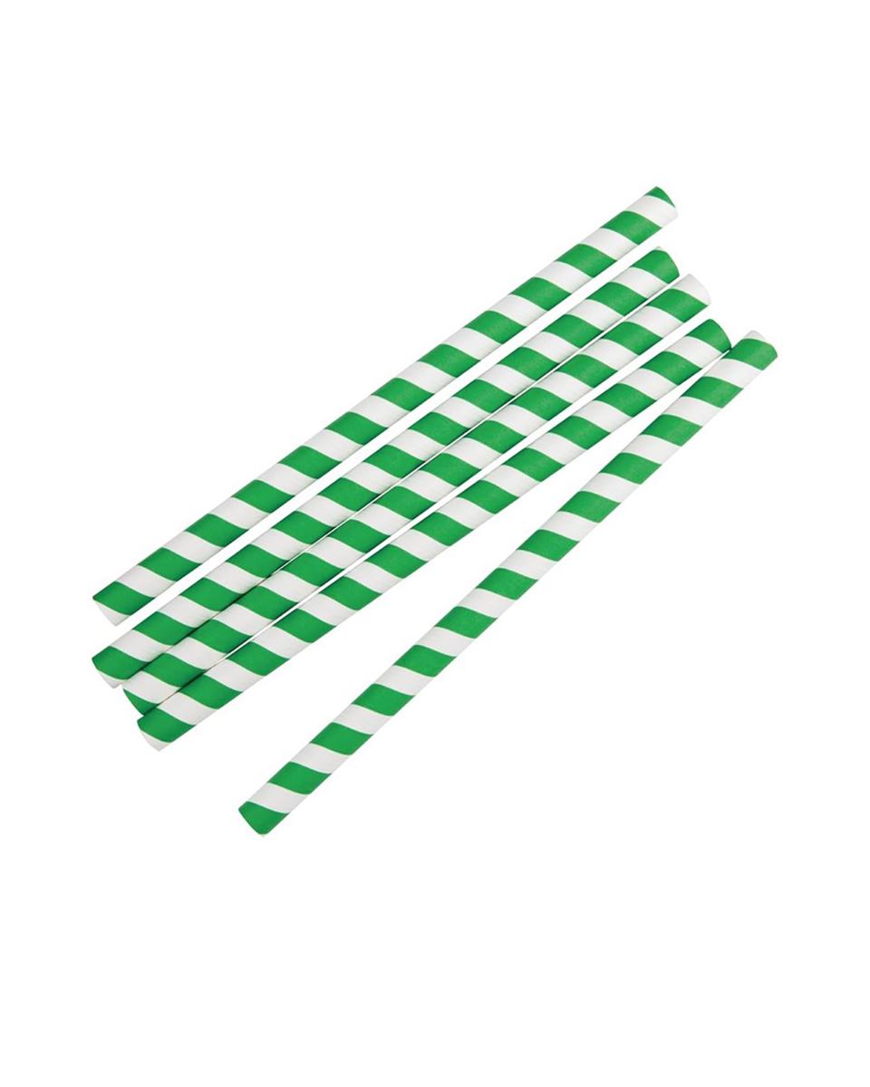 Einweg-Smoothie-Strohhalme - 250 Stück - Grün/Weiß - Papier - Fiesta Green - FB148