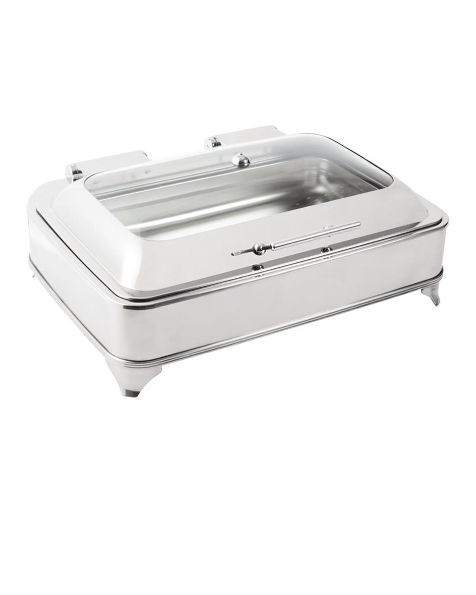 Elektrischer Chafing Dish - 8 Liter - H 25 x 59 x 45,5 cm - Edelstahl/Glas - Olympia - GD128