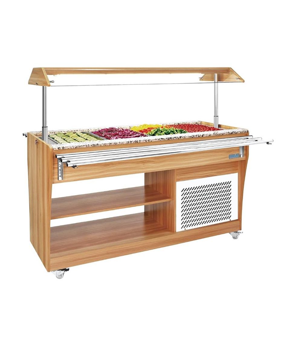 Salatbar - 4 x 1/1 GN - H 133,8 x 149 x 76,6 cm - 170 W - 220-240 V - Polar - CR899