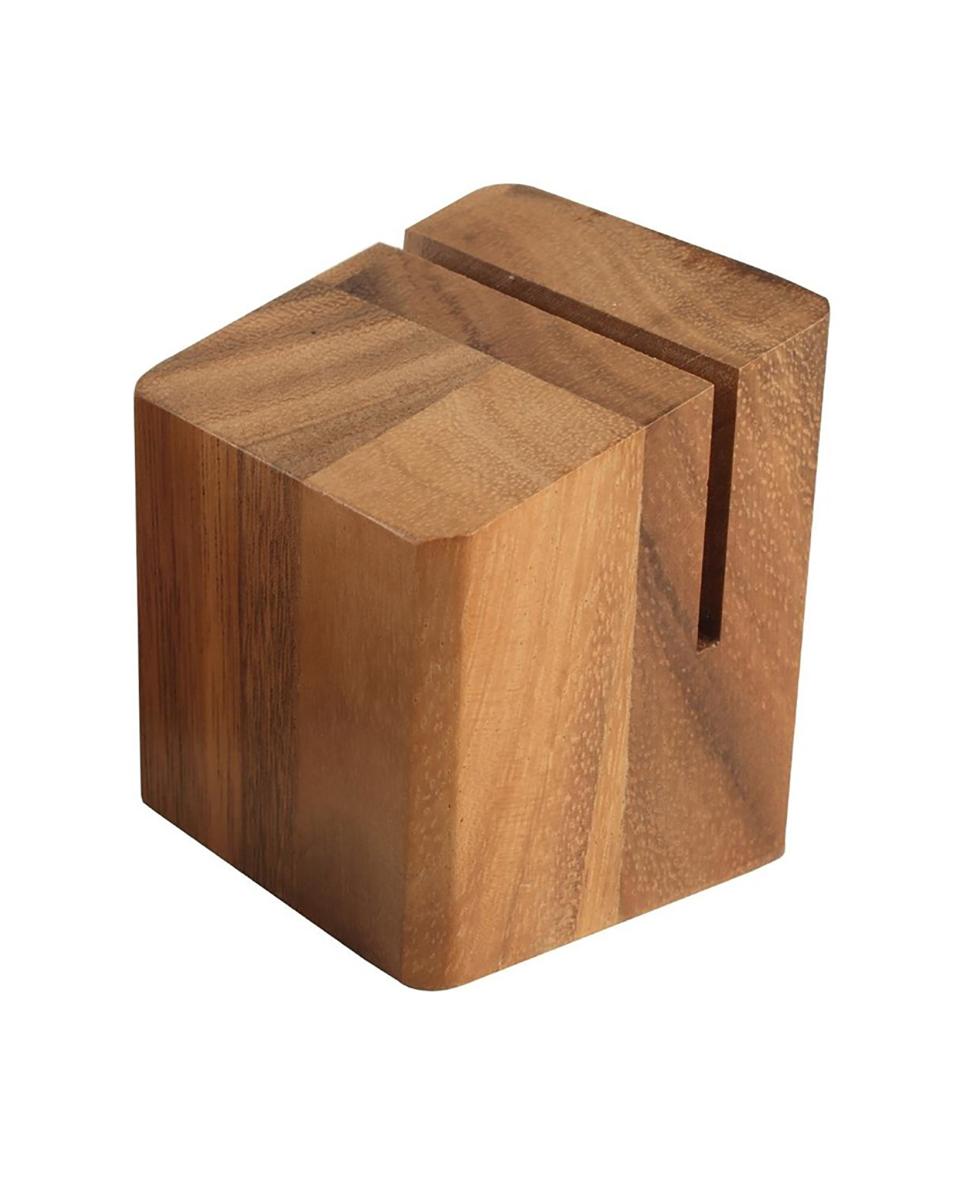 Menühalter/Holzwürfel - H 6,5 x 5,5 x 5,5 cm - Holz - T&G Woodware - GL068