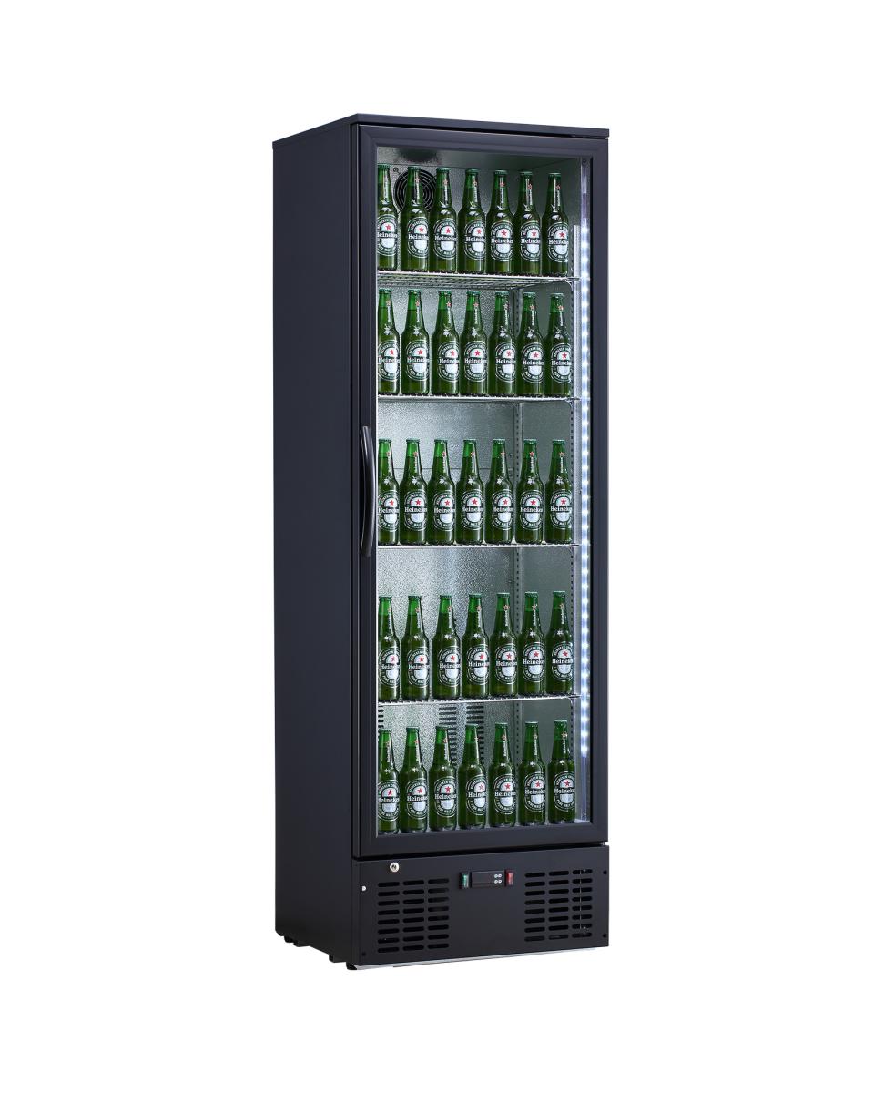 Kühlschrank-Glastür – 235 Liter – Schwarz – Aluminium – Promoline