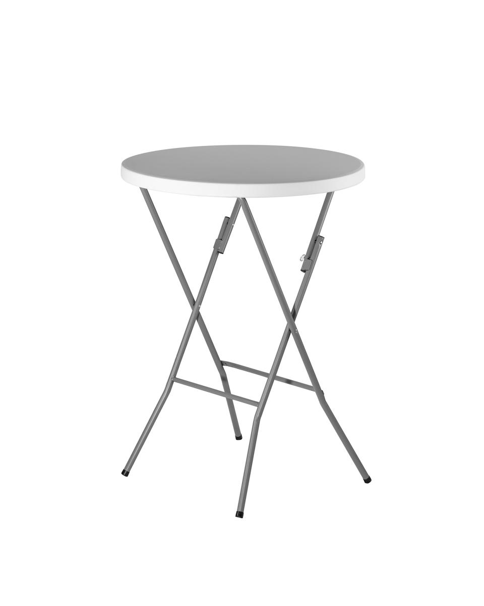 Tisch klappbar - Ø 180 x H 74 CM - Rund - Weiß / Grau - Promoline
