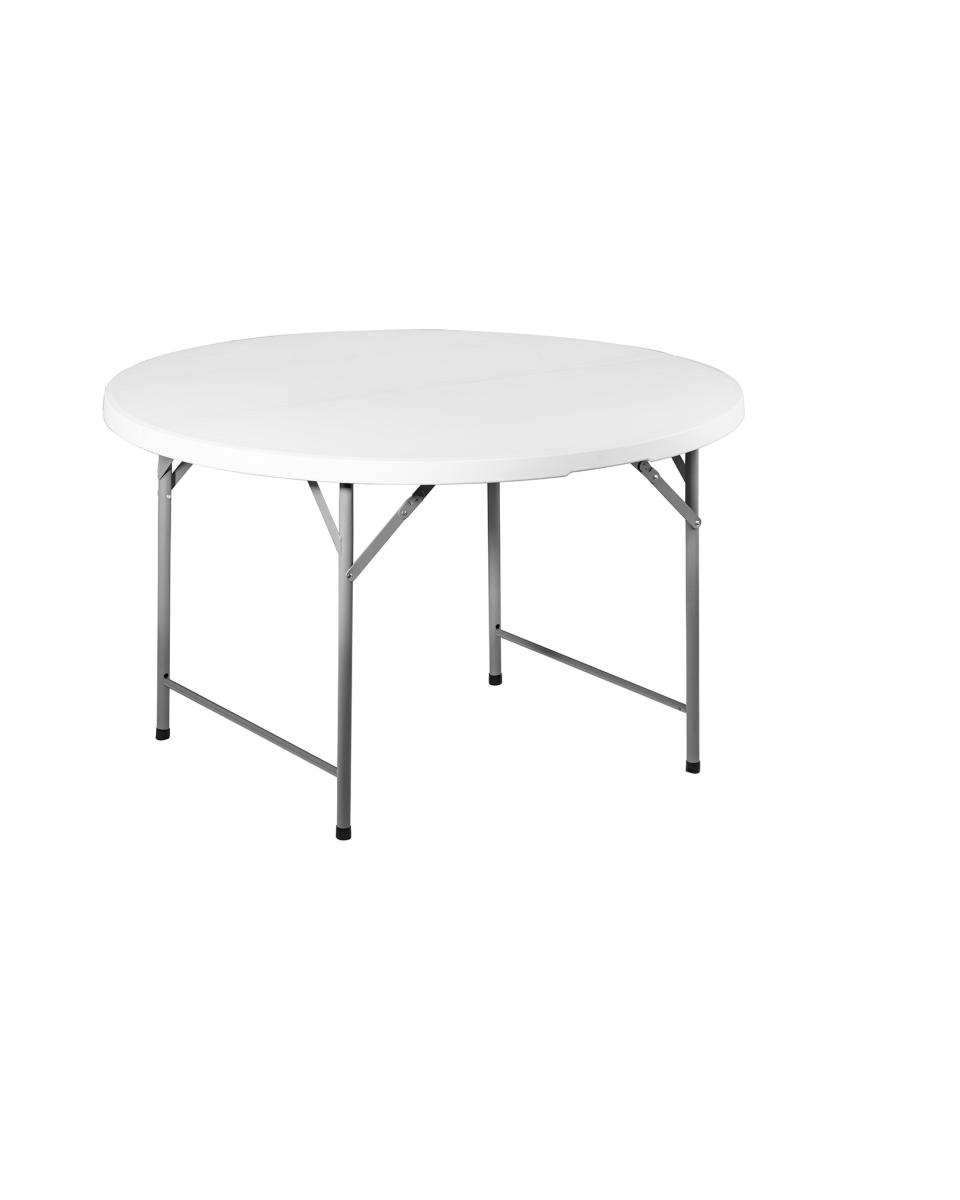Klapptisch - Ø 122 x H 74 CM - Rund - Weiß / Grau - G-Line