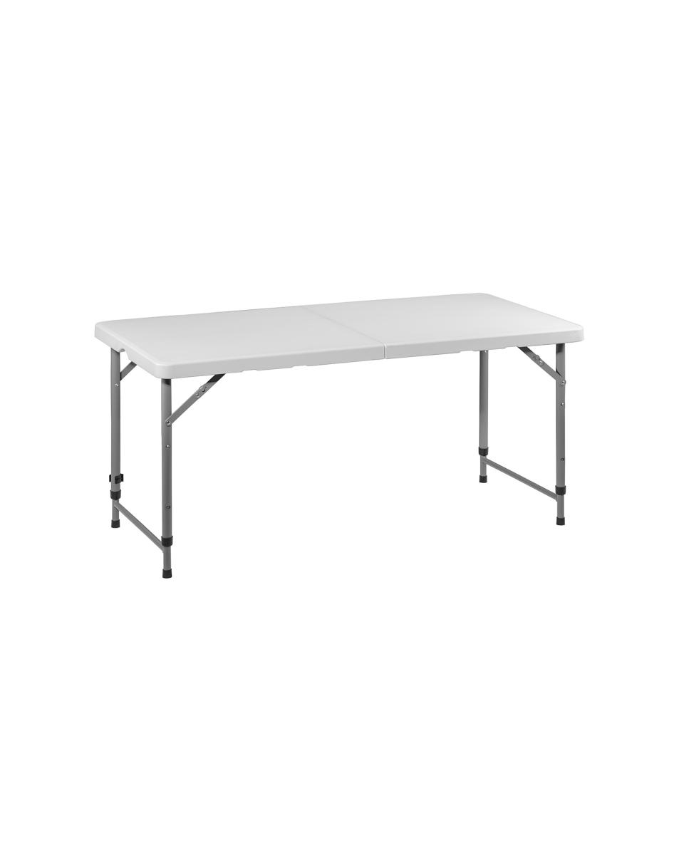 Tisch klappbar - 122 x 61 x H 74 CM - Weiß / Grau - Promoline