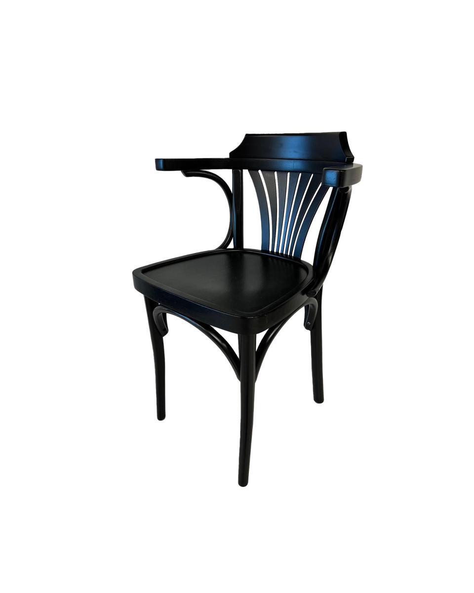 Stuhl Cafe - Bistro - Walnuss - Sitzhöhe 48 CM - mit Armlehne - Promoline