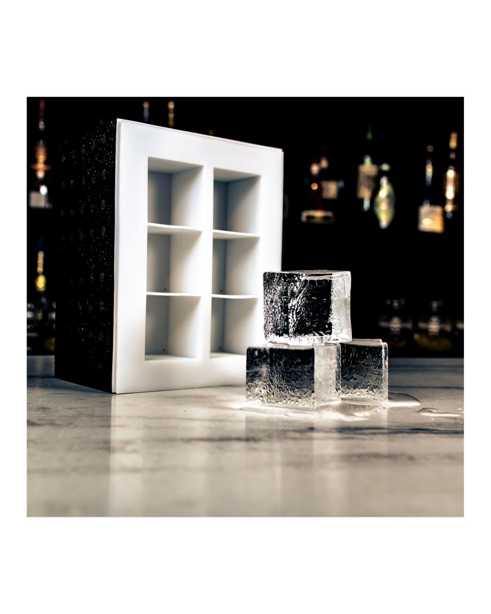Eiswürfelform – 6 x Würfel – 5 x 5 x 5 cm – Bar Professional – klares Eis – YCIBCU6