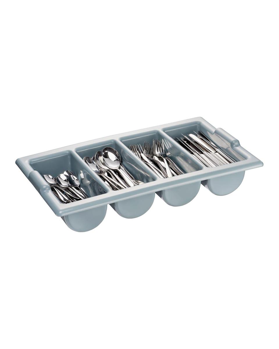 Besteckkasten - 4 Fächer - Grau - 1/1 GN - Promoline