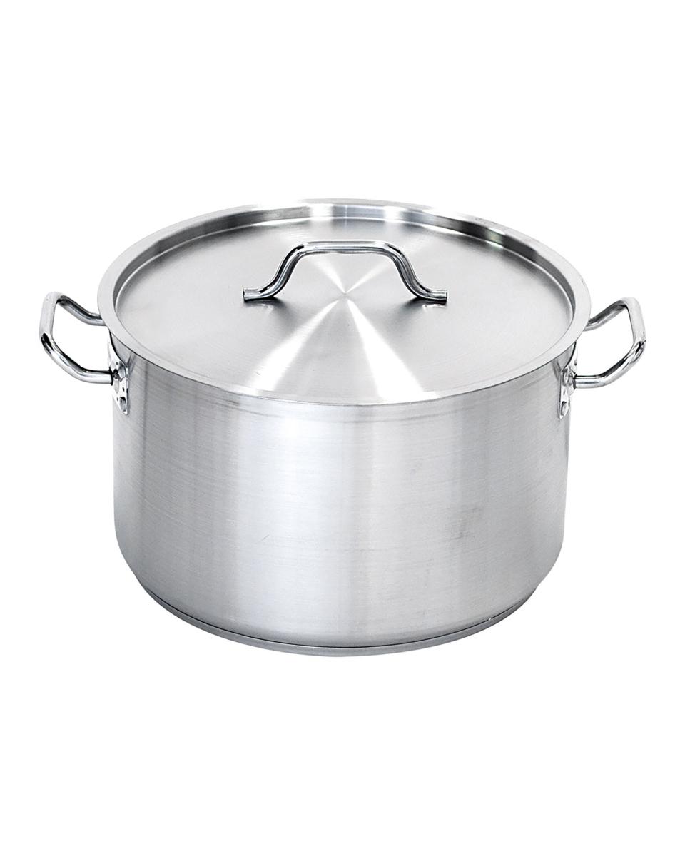 Topf - Ø45 x H 36 cm - Mittel - Edelstahl - Mit Deckel - 57,3 Liter - Promoline