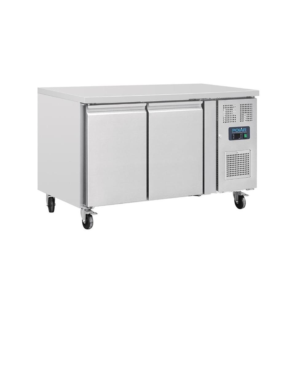 Kühltisch - 228 Liter - 2 Türen - H 86 x 136 x 60 cm - 230 V - Edelstahl - Polar - G377