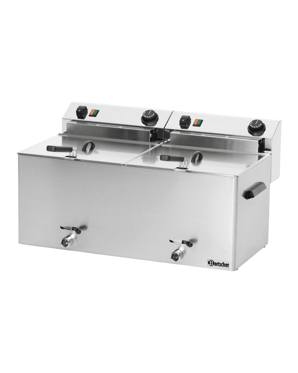 Fritteuse - 2 x 10 Liter - Ablasshahn - 400V - Bartscher - 162910