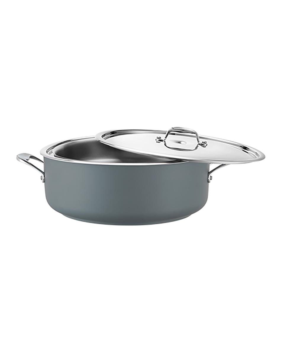 Bain-Marie-Pfanne – H 12,5 cm – 5,1 kg – Ø32 cm – Edelstahl 18/10 – 3,7 Liter – Pujadas – 720978