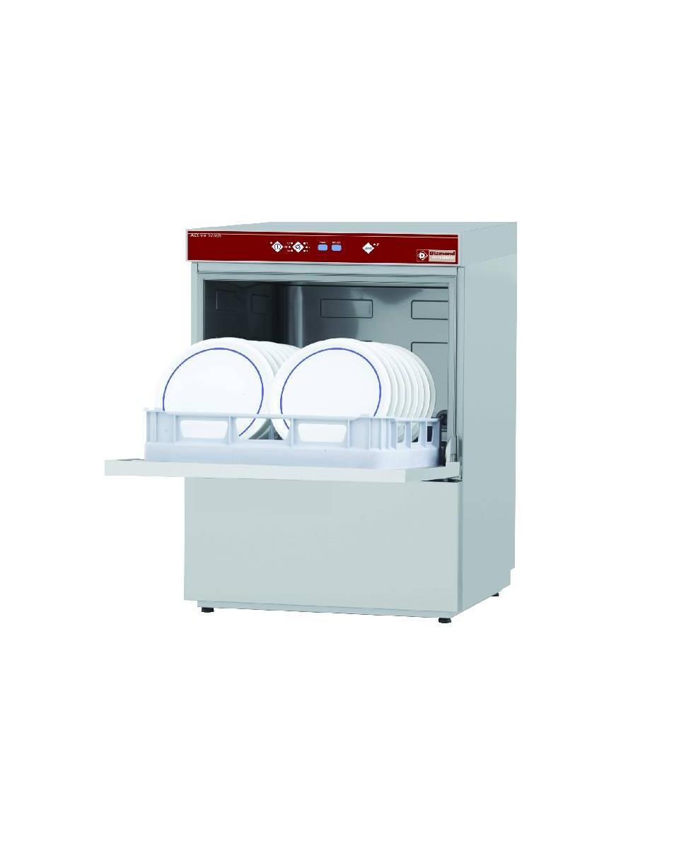 Gastro-Geschirrspüler mit Auffangbehälter und kontinuierlichem Enthärter - Korb 50 x 50 cm - Active Wash - D86 / 6B-AC - Diamond