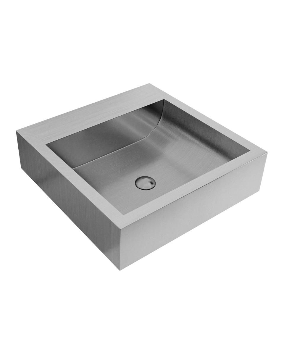 Handwaschbecken aus Edelstahl - Rundes Waschbecken - H 12,4 x 45 x 45 CM