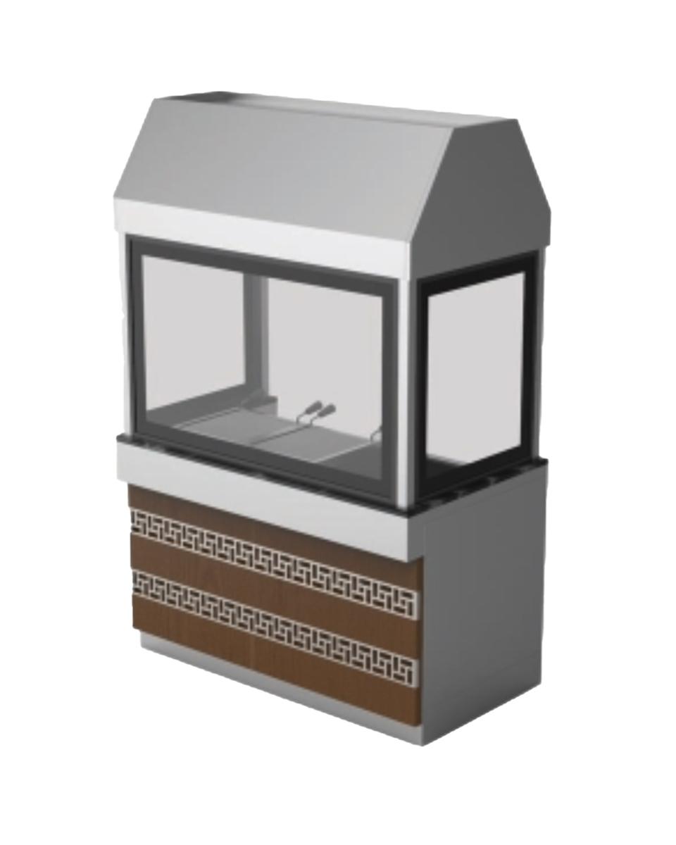 Holzkohlegrill - G-Line - 3 Stück - Dunstabzugshaube - H 215 x 136 x 79 CM - Promoline