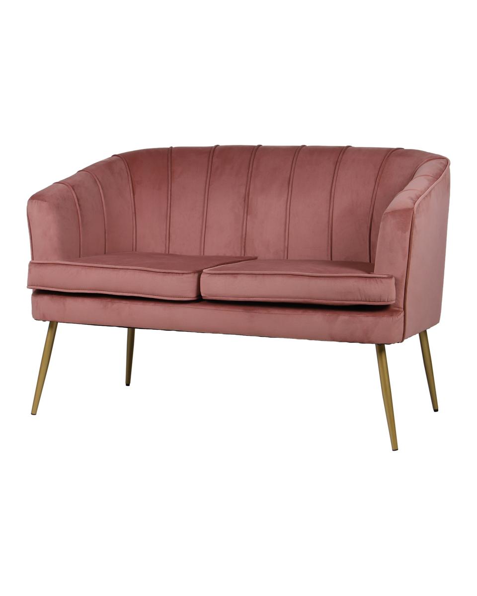 Catering-Sofa – Relax – 120 cm – Samt – Altrosa – G-Line