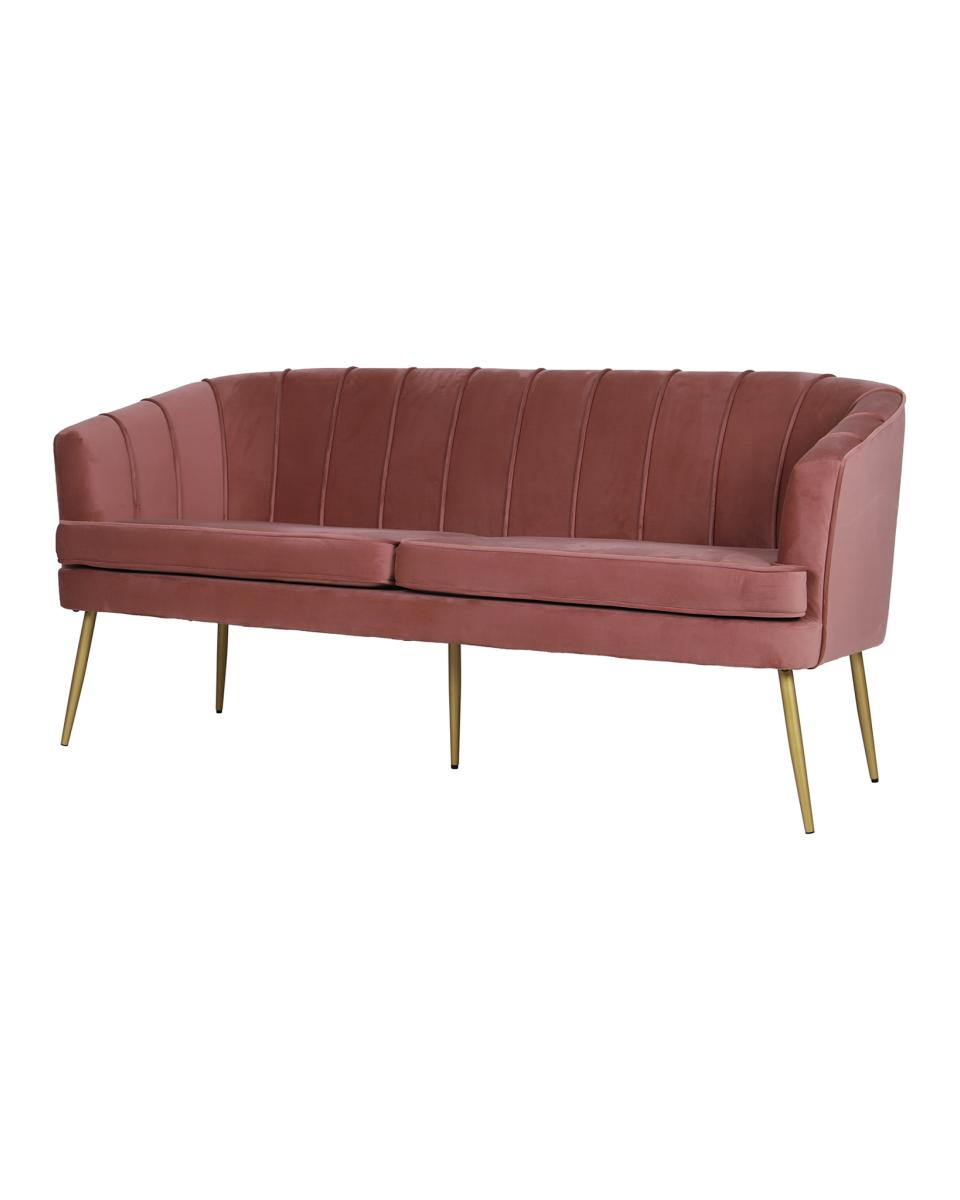 Catering-Sofa – Relax – 170 cm – Samt – Altrosa – G-Line