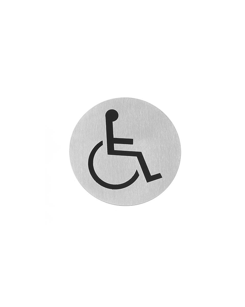Türschild - Rollstuhl - Ø 7,5 CM - Edelstahl - Hendi - 663646