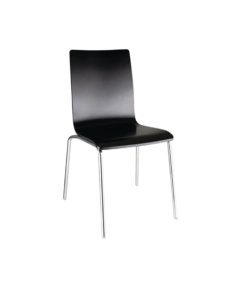 Stuhl mit quadratischer Rückenlehne Schwarz - 4 Stück - GR345 - Bolero