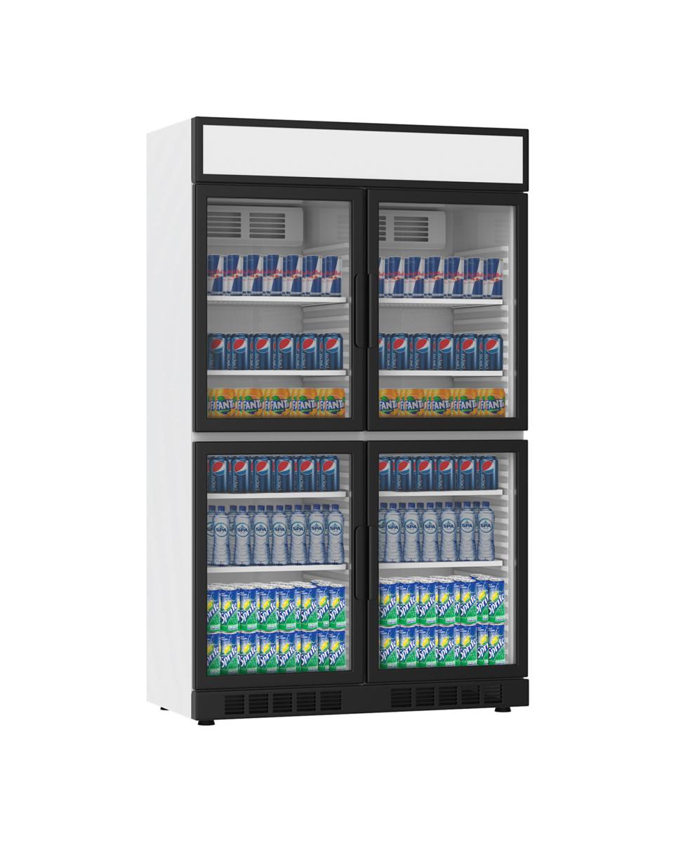 Getränkekühlschrank - 770 Liter - 4 Türen - Schwarz - H 199,4 x 120 x 60,5 cm - Promoline