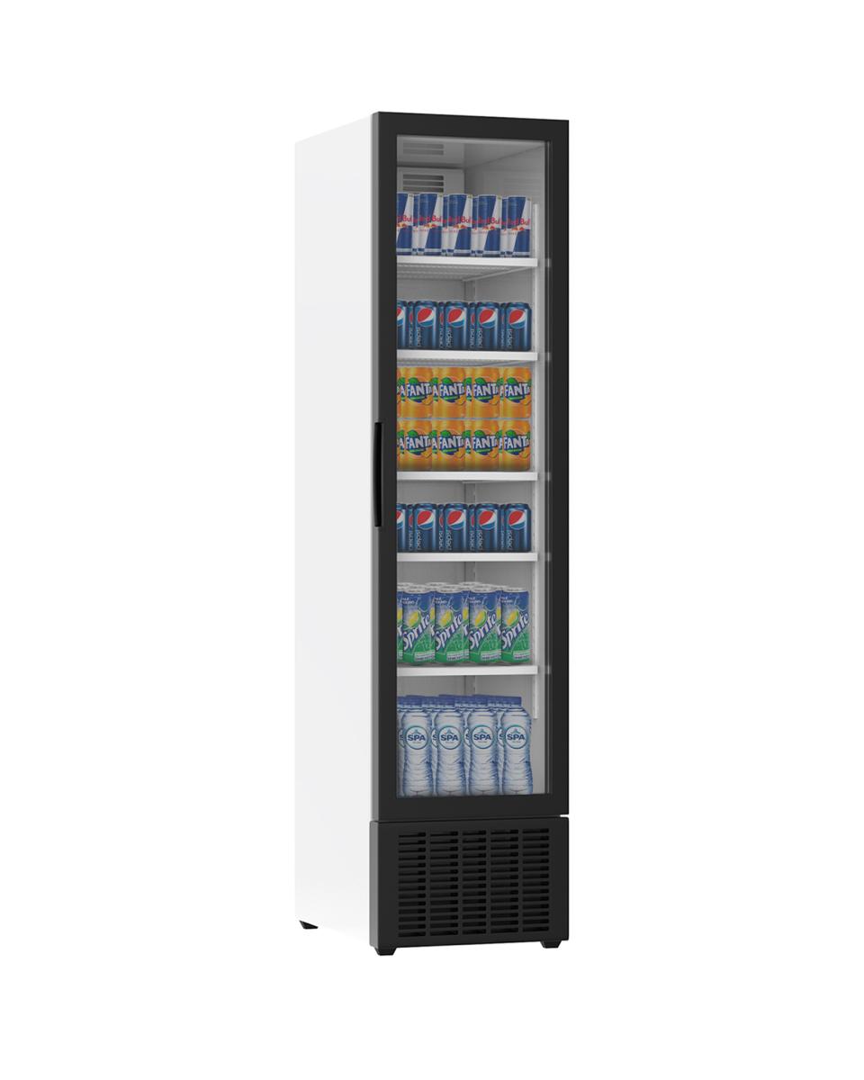 Getränkekühlschrank - 265 Liter - 1 Tür - Schwarz / Weiß - H 182,5 x 45 x 59,5 cm - Promoline