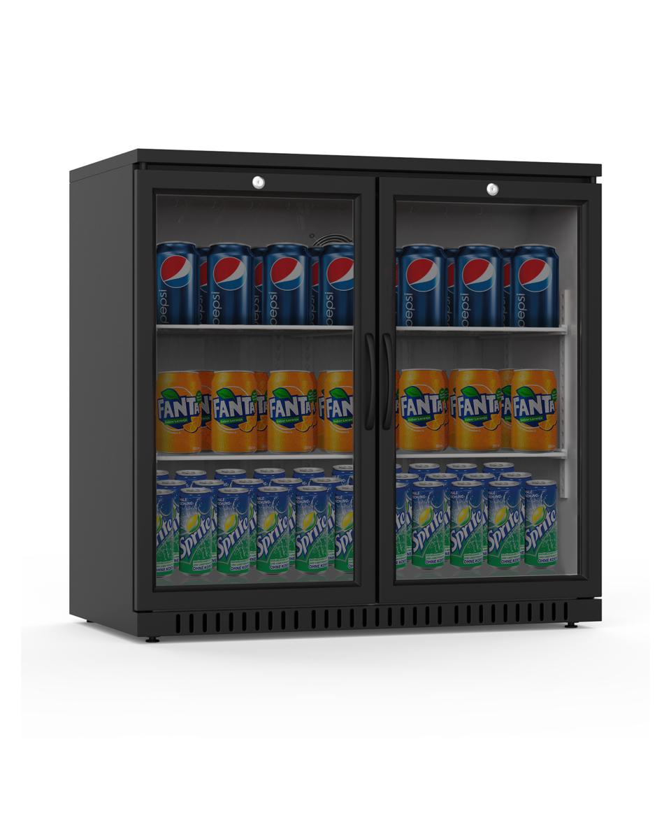 Getränkekühlschrank - 210 Liter - 2 Türen - Schwarz - Promoline