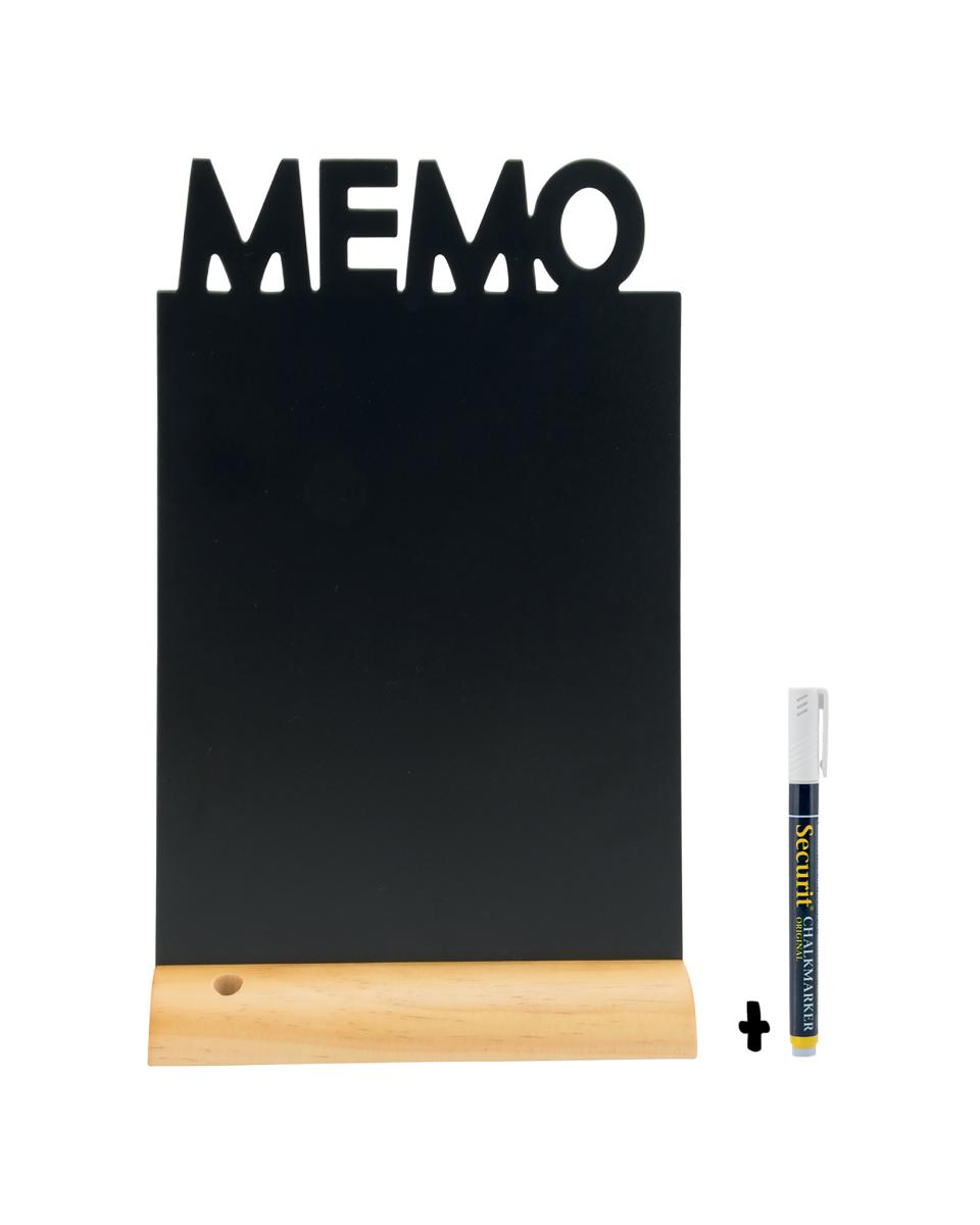 Tafel - Silhouette - MEMO - H 21 x 34,5 x 6 CM - Schwarz - Securit - FBT-MEMO
