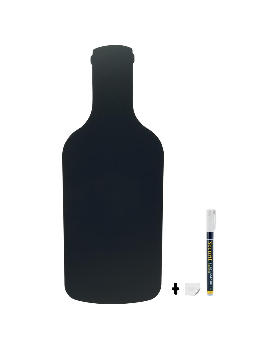 Tafel - Sillhouette - Weinflasche - H 53 x 30 x 1,5 CM - Schwarz - Securit - FB-BOTTLE