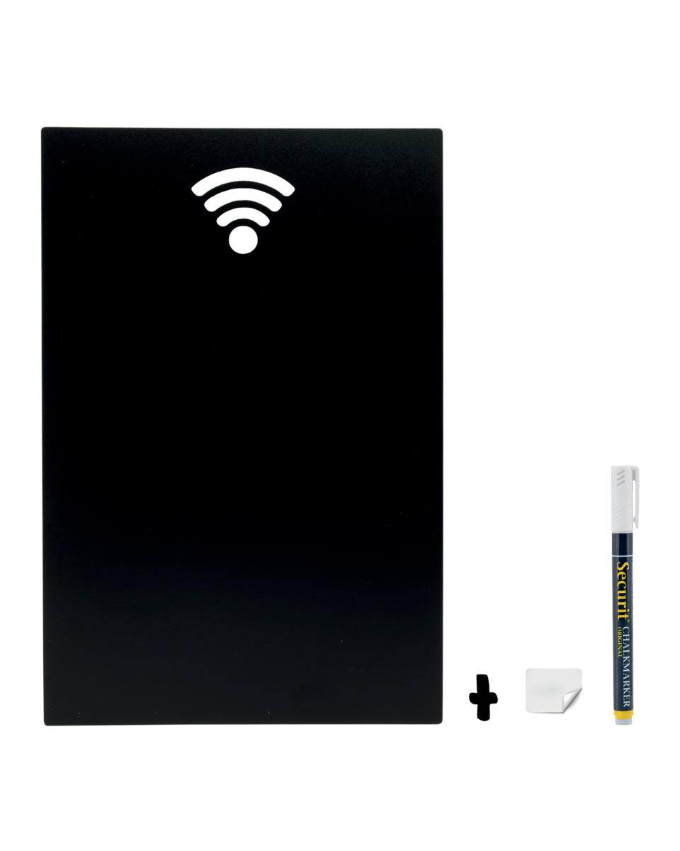 Tafel - Silhouette - WiFi - H 53 x 30 x 1,5 CM - Schwarz - Securit - FB-WIFI