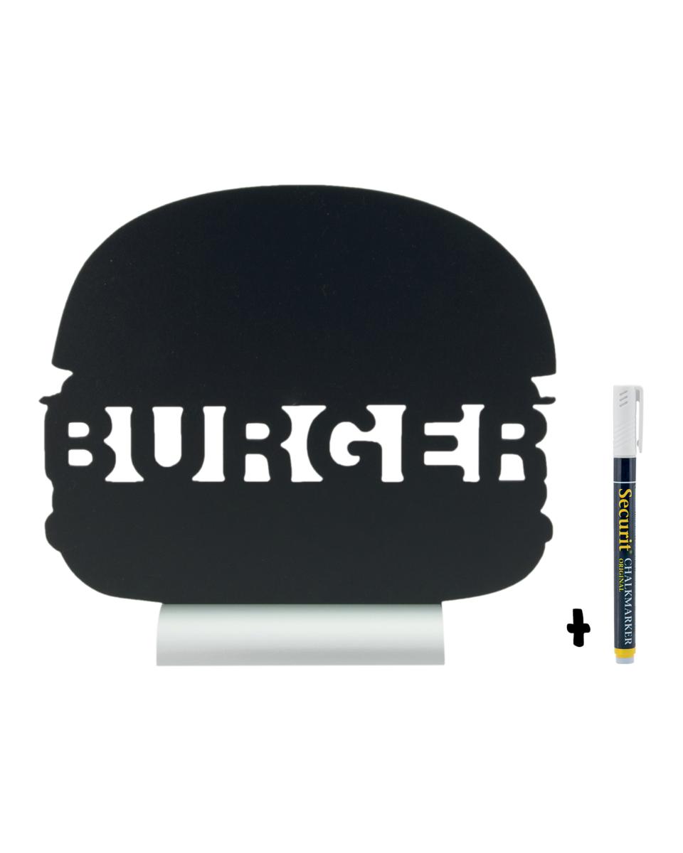 Tafel - Silhouette - Hamburger - H 37 x 26 x 4 CM - Schwarz - Securit - FBTA-BURGER