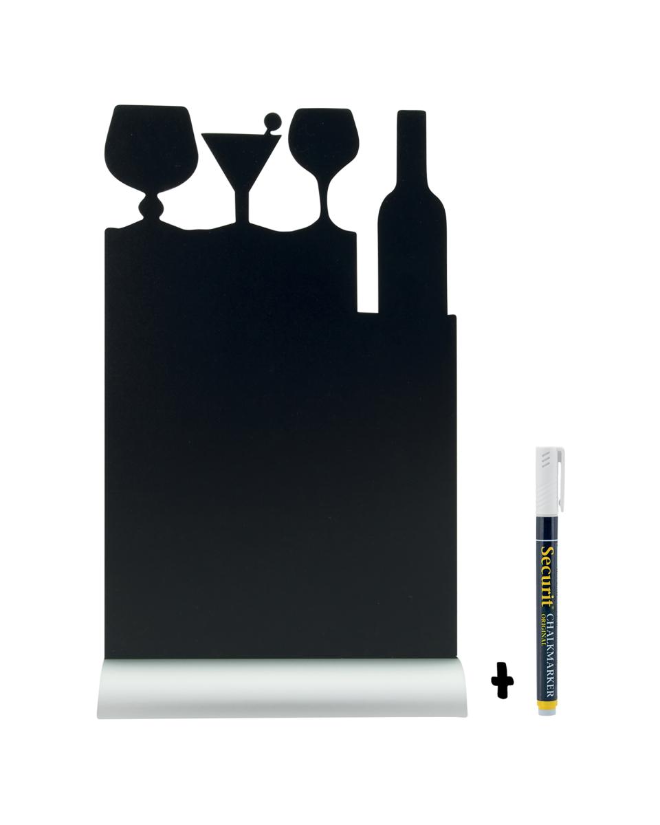 Tafel - Silhouette - Cocktail - H 37 x 26 x 4 CM - Schwarz - Securit - FBTA-COCKTAIL