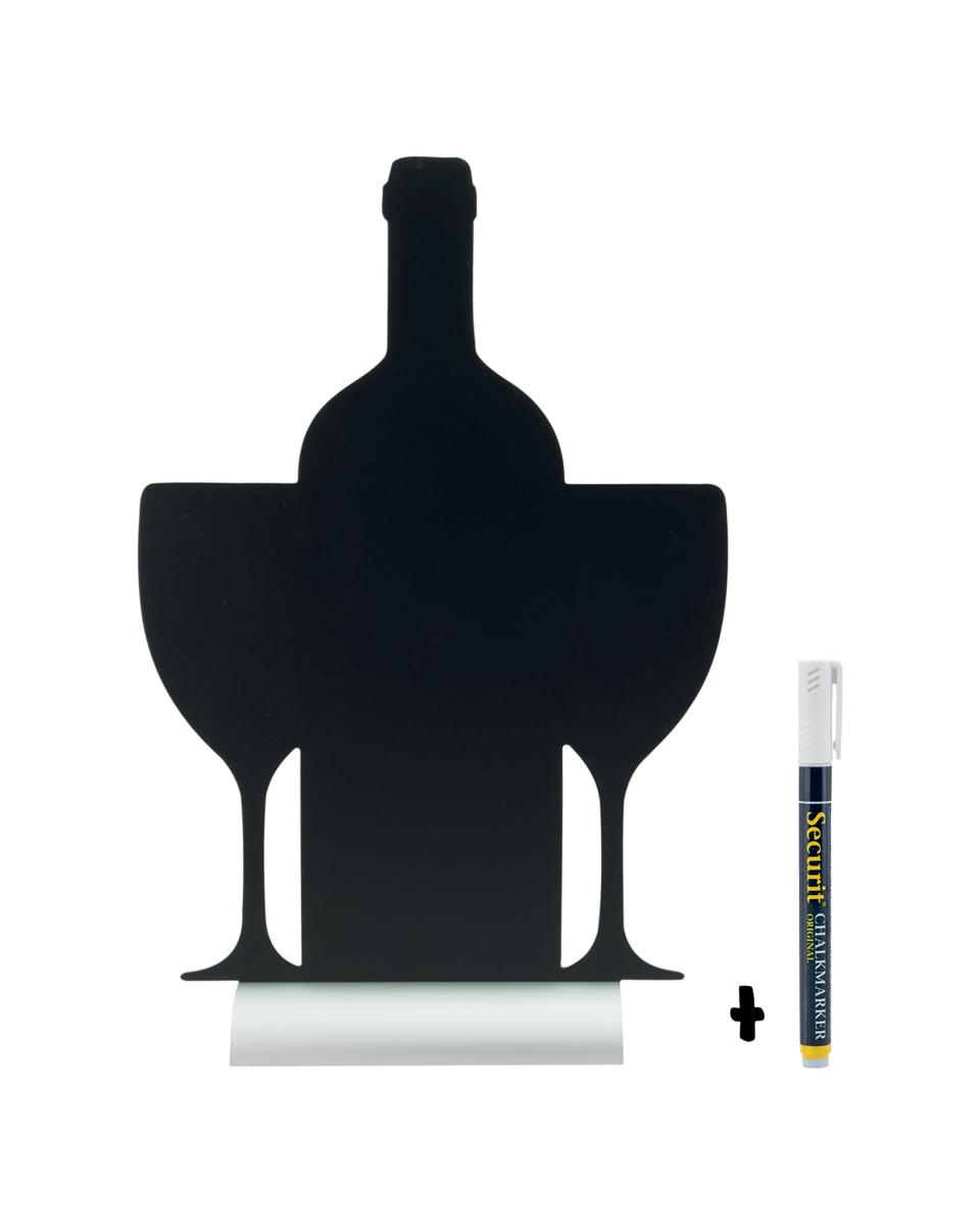 Tafel - Silhouette - Wein - H 37 x 26 x 4 CM - Schwarz - Securit - FBTA-WINE