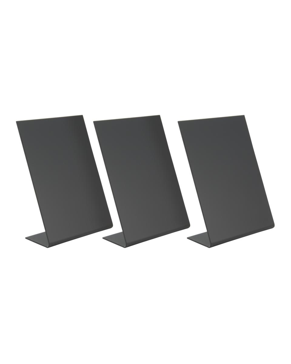 Kreidetafel – L-Form – A6 – 3 Stück – H 24,5 x 13 x 5,5 cm – Schwarz – Securit – TBA-BL-A6