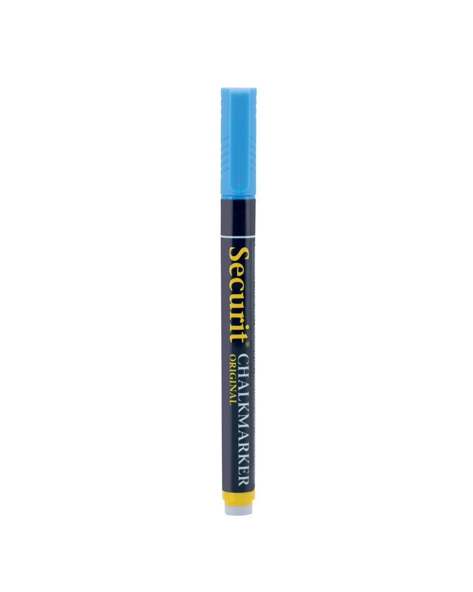 Kreidemarker – Flüssigkeit – 1–2 mm – H 14 x 1,5 x 1 cm – Blau – Securit – SMA100-BU