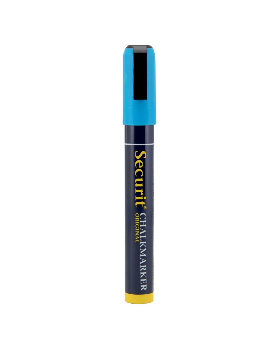 Kreidemarker – Flüssigkeit – 2–6 mm – H 14,8 x 8,4 x 6,4 cm – Blau – Securit – SMA510-BU