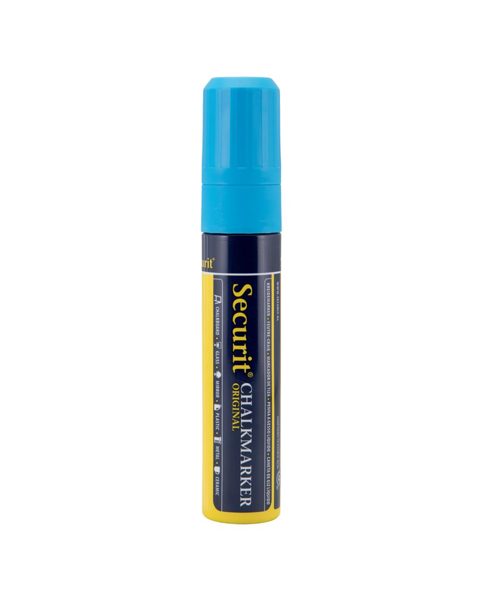 Kreidemarker – Flüssigkeit – 7–15 mm – H 15,5 x 2,7 x 2,7 cm – Blau – Securit – SMA720-BU